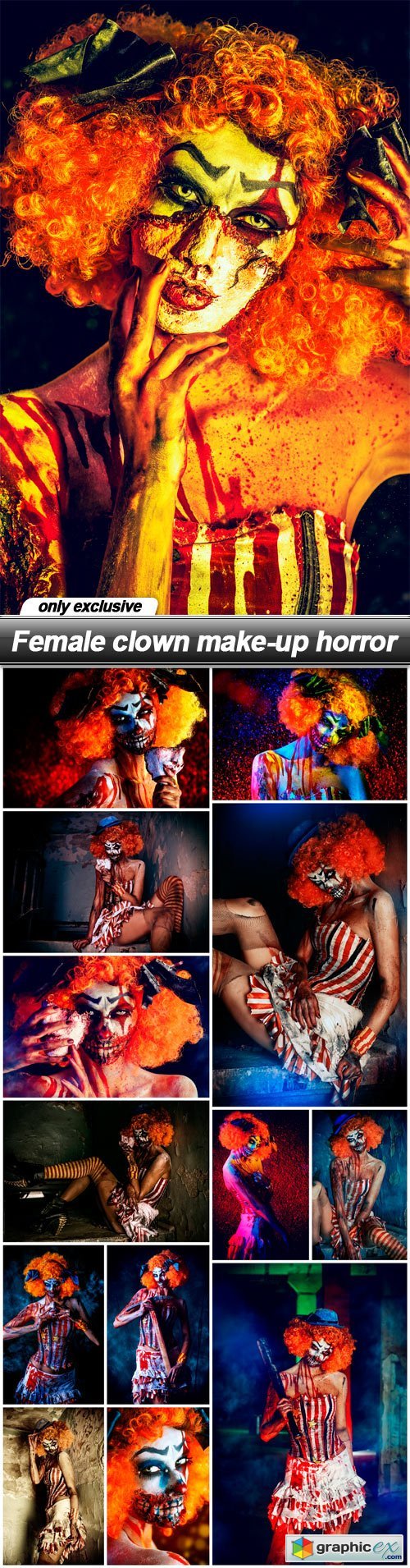 Female clown make-up horror - 14 UHQ JPEG