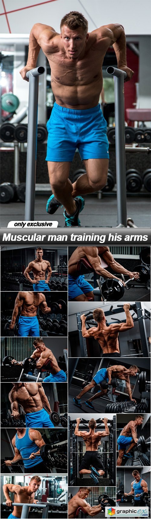 Muscular man training his arms - 14 UHQ JPEG