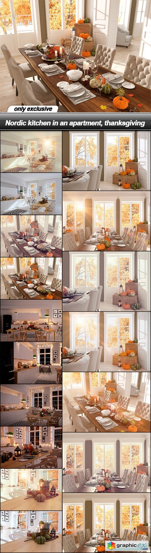 Nordic kitchen in an apartment, thanksgiving - 17 UHQ JPEG