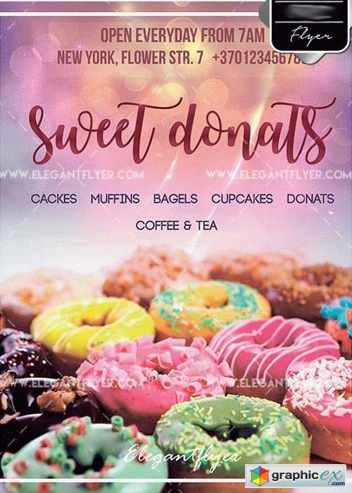 Sweet Donats V5 PSD Template + Facebook cover