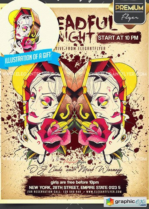 Dreadful Night Flyer PSD V7 Template + Facebook Cover