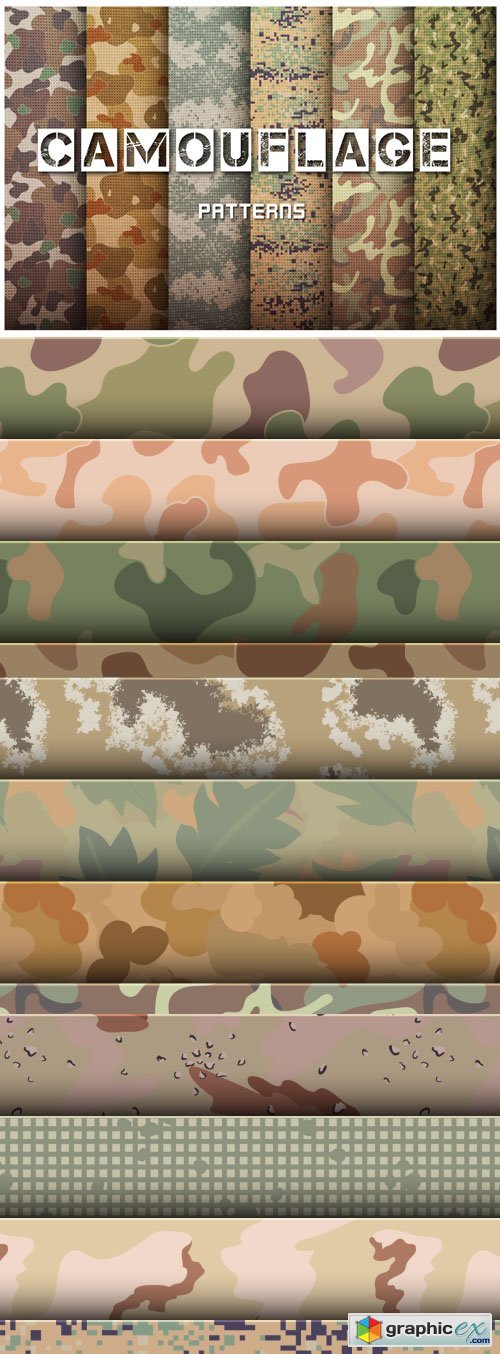 Camouflage Patterns Set