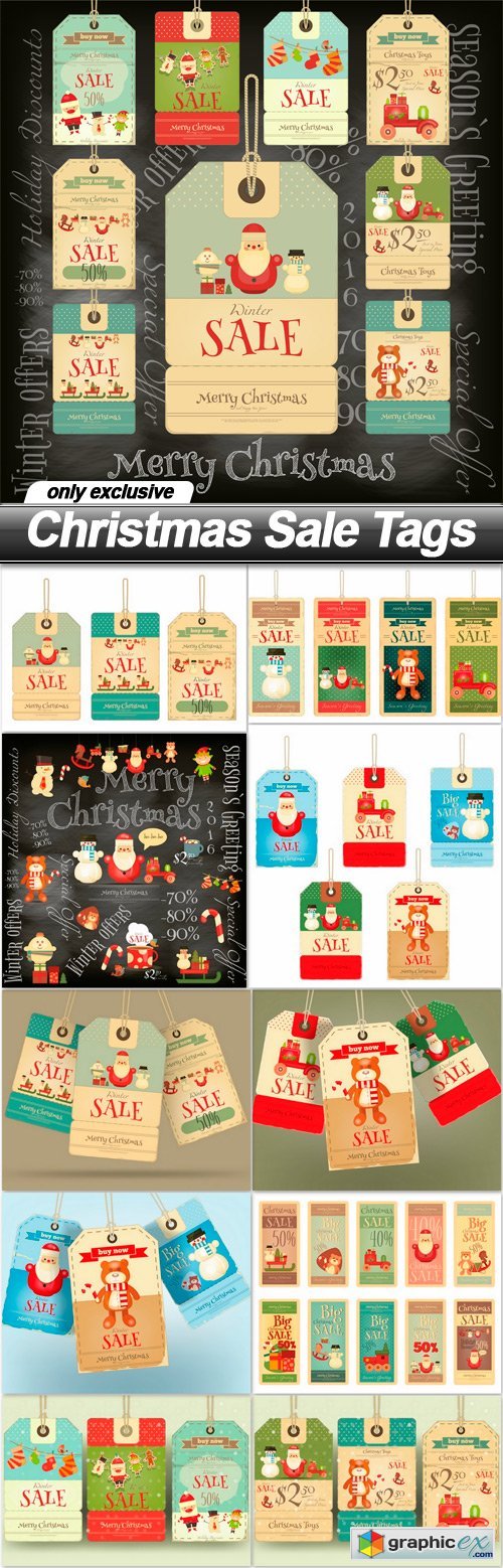 Christmas Sale Tags - 11 EPS