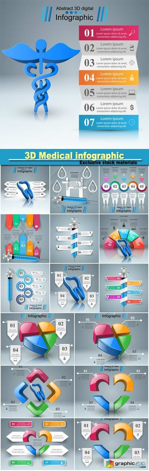 Business Infographics, health icon, 3D Medical infographic