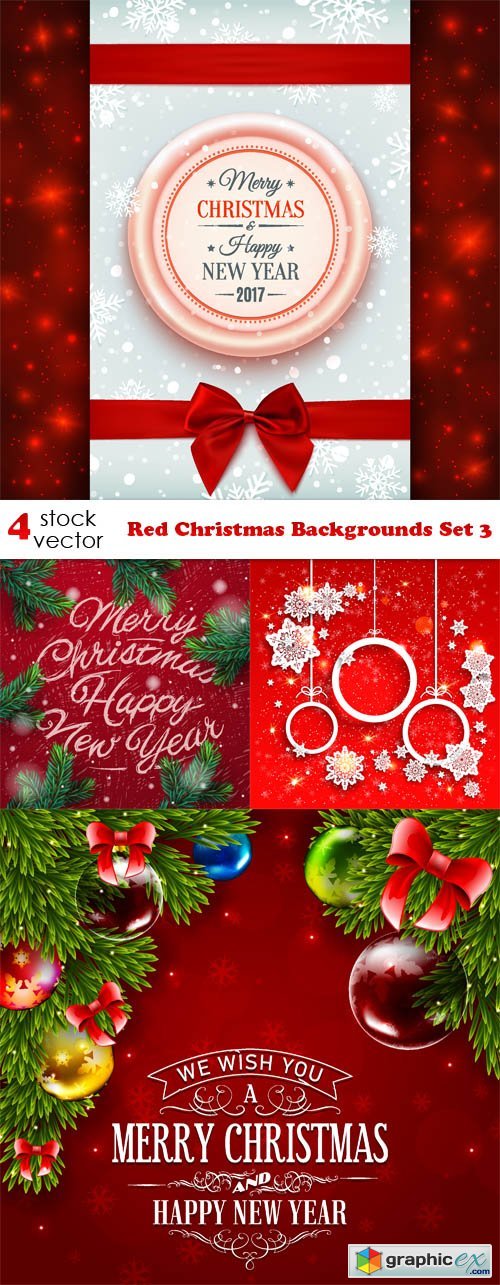 Red Christmas Backgrounds Set 3