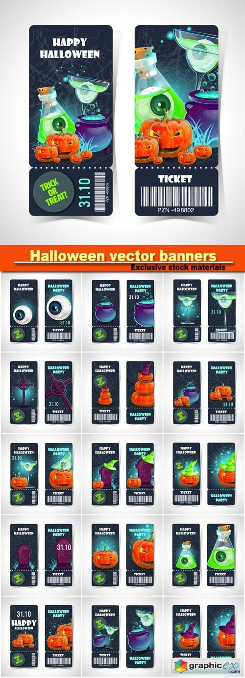 Festive Halloween vector banners