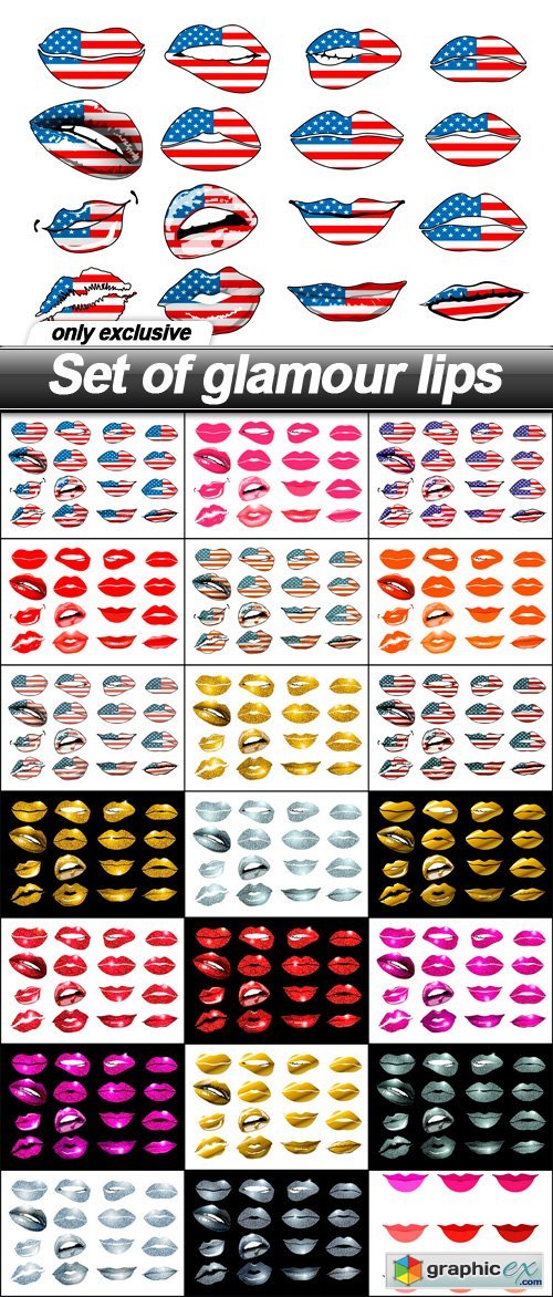 Set of glamour lips - 21 EPS
