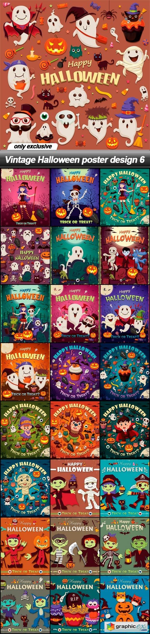 Vintage Halloween poster design 6 - 25 EPS