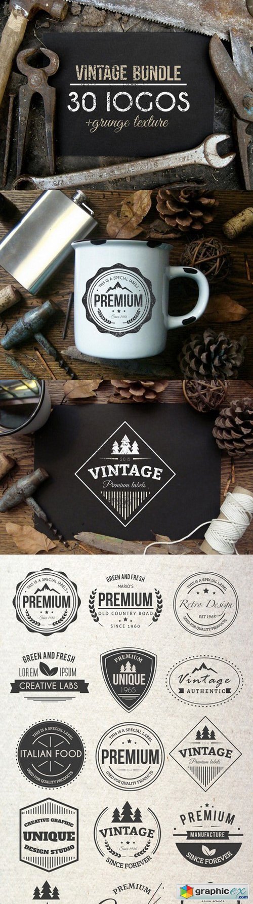 30 Vintage Logos + BONUS