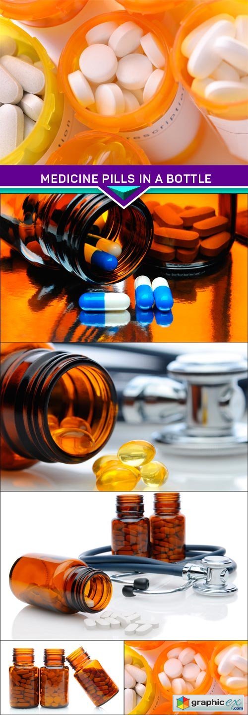 Medicine pills in a bottle 5X JPEG