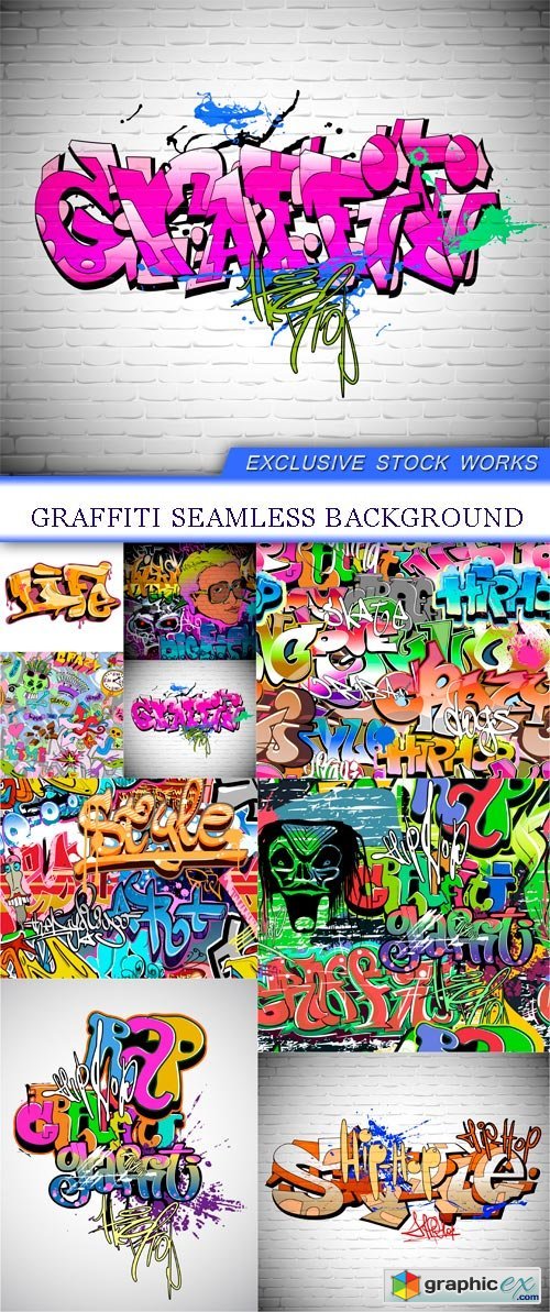 Graffiti seamless background 9x JPEG