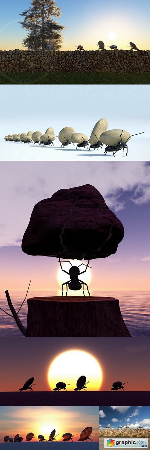 Concept work, team of ants