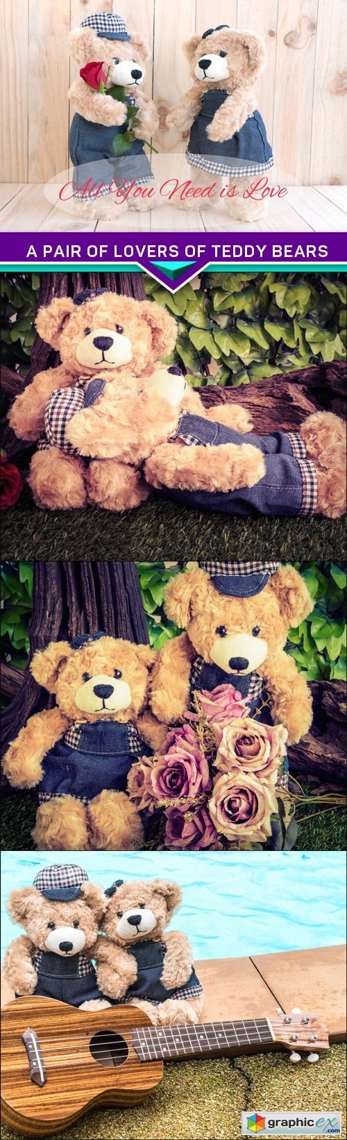 A pair of lovers of teddy bears 4X JPEG