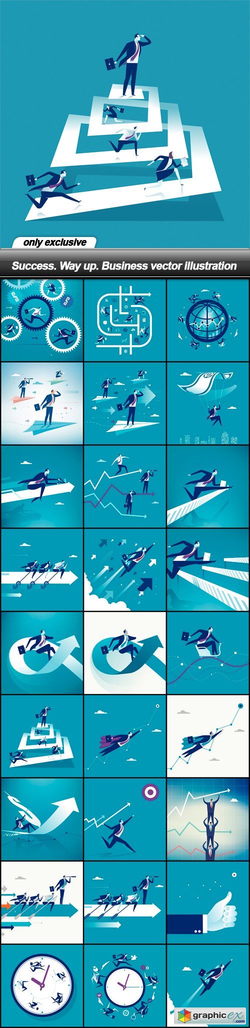 Success. Way up. Business vector illustration - 27 EPS