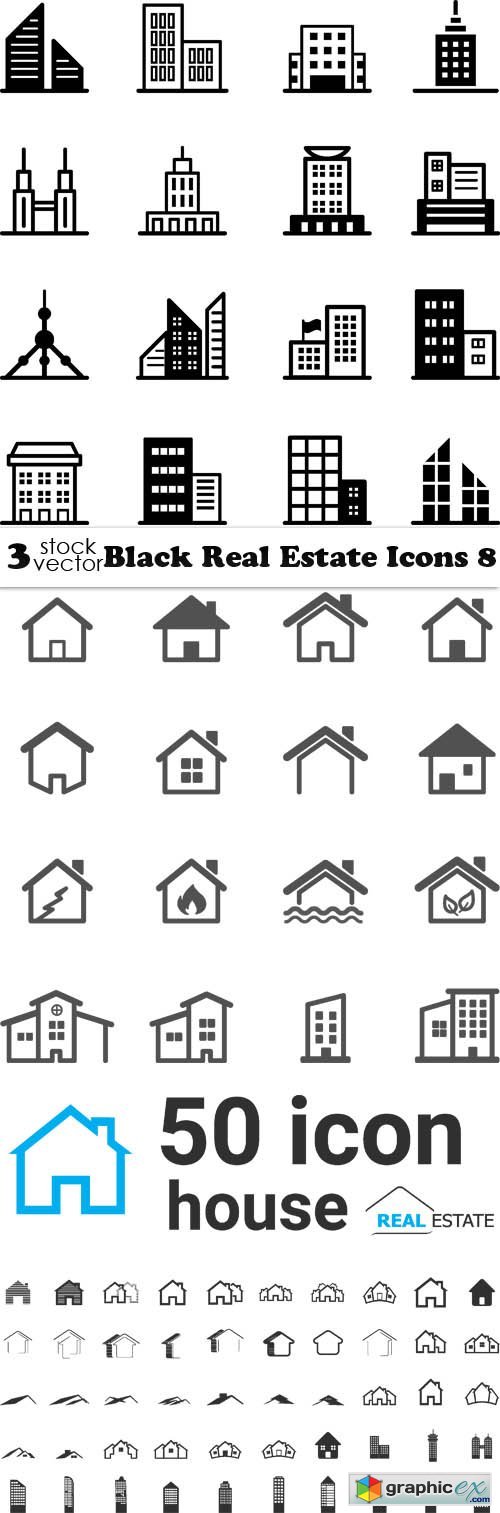 Black Real Estate Icons 8