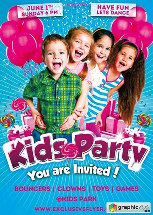 Kids Party V5 Premium Flyer Template