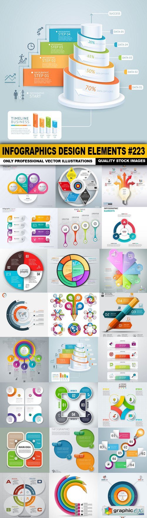 Infographics Design Elements #223 - 25 Vector