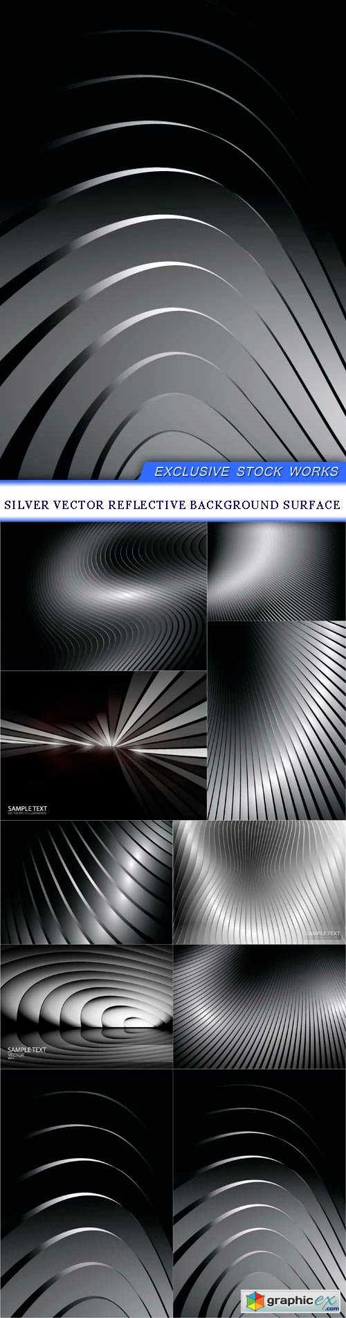 Silver vector reflective background surface 10X EPS