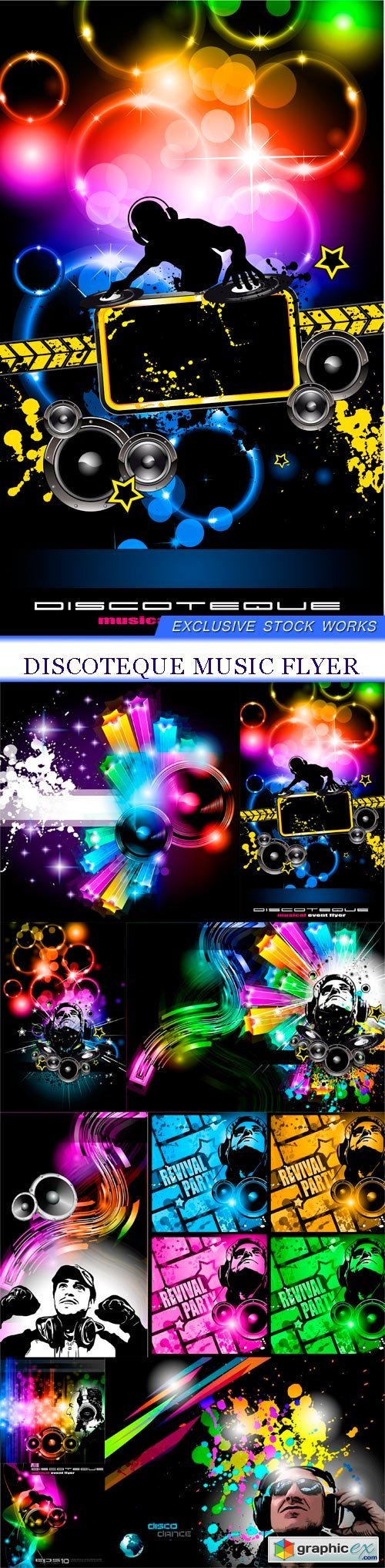 Discoteque Music Flyer 10X EPS
