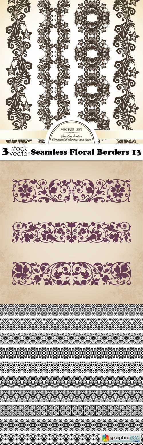 Seamless Floral Borders 13