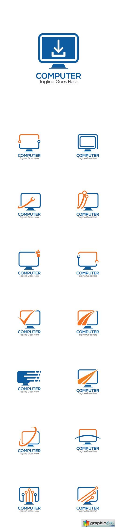 Computer Creative Concept Logo Design Templates