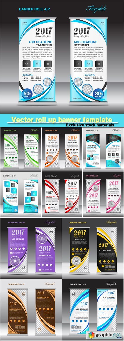 Roll up banner template, stand template, banner design