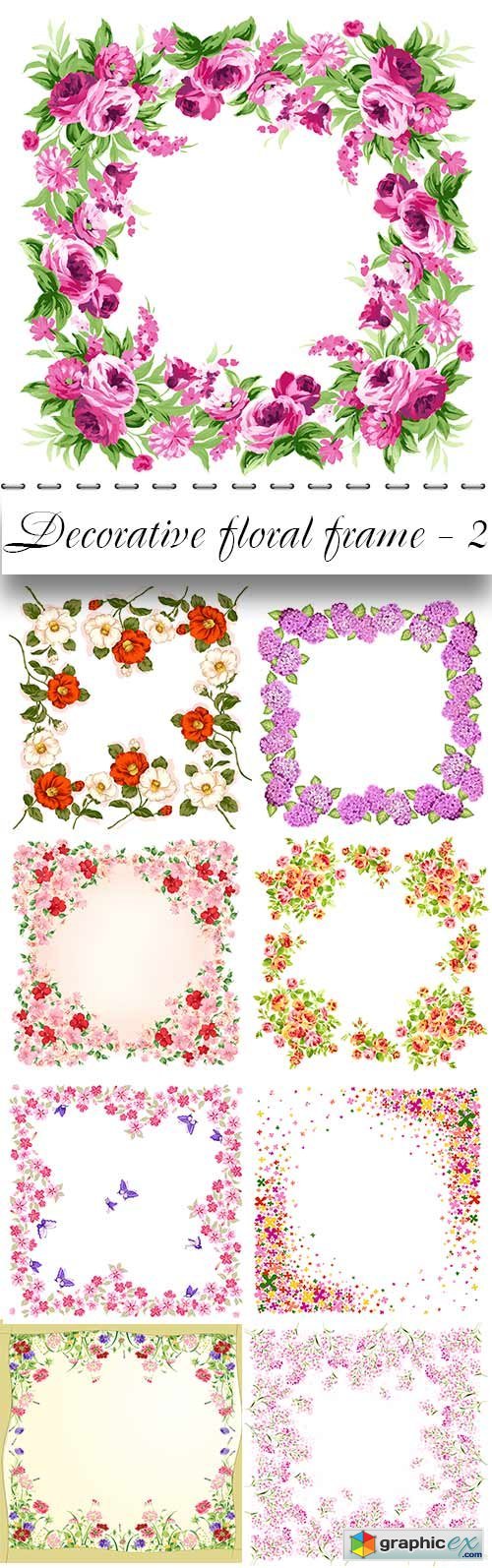 Decorative floral frame PSD - 2