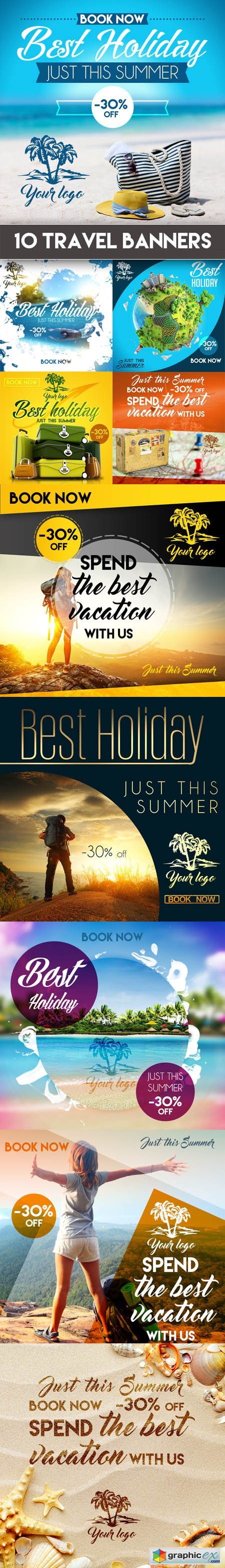 10 Travel Banners PSD Templates