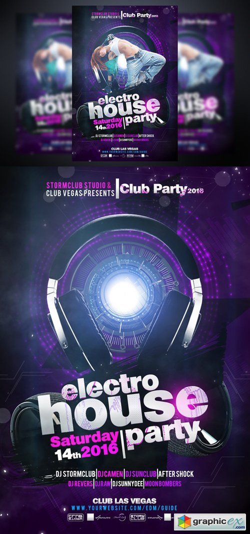 Electro House Flyer Template 959979