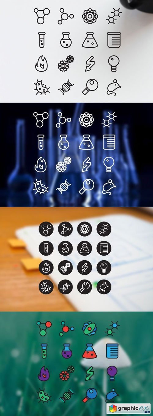 16 Science Icons
