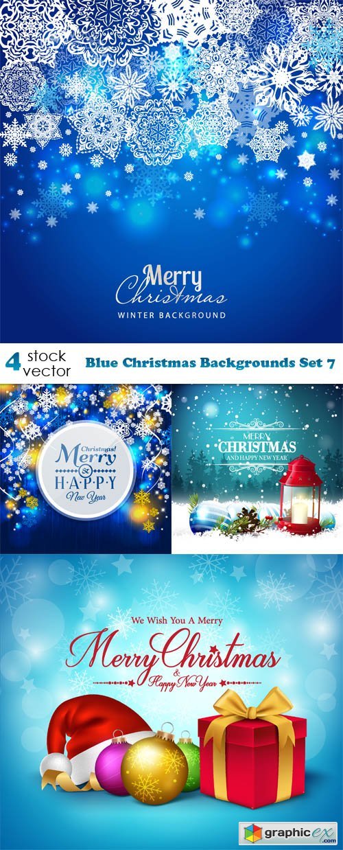 Blue Christmas Backgrounds Set 7