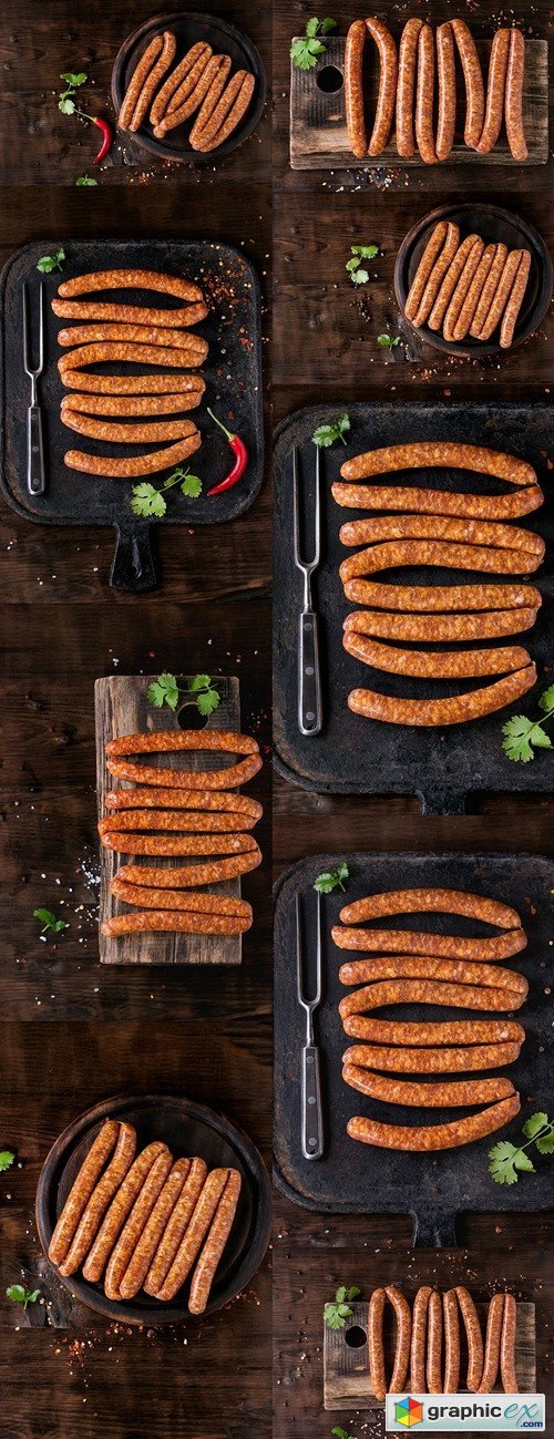 Raw sausages for BBQ