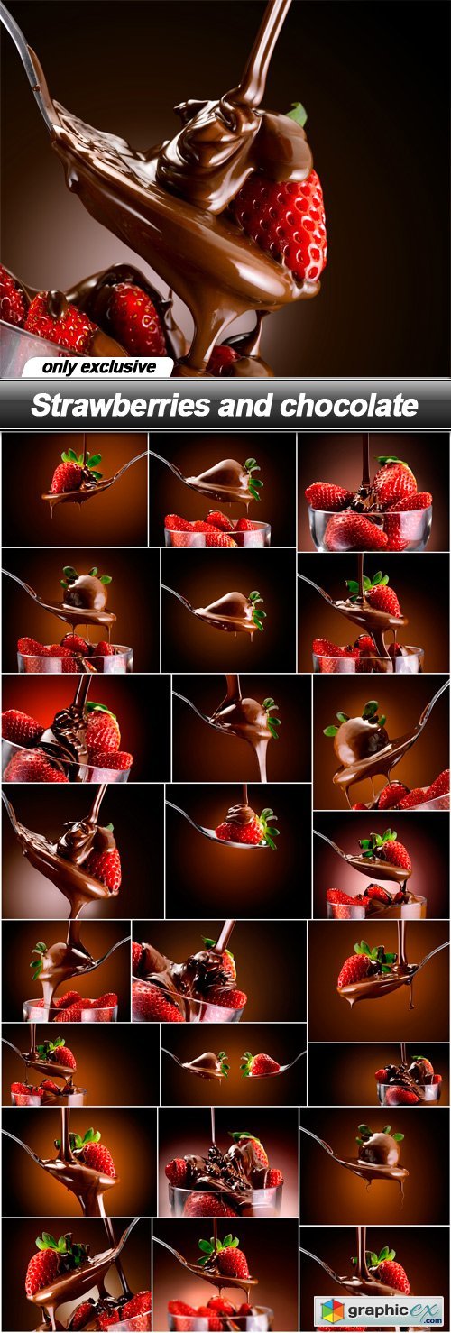 Strawberries and chocolate - 25 UHQ JPEG