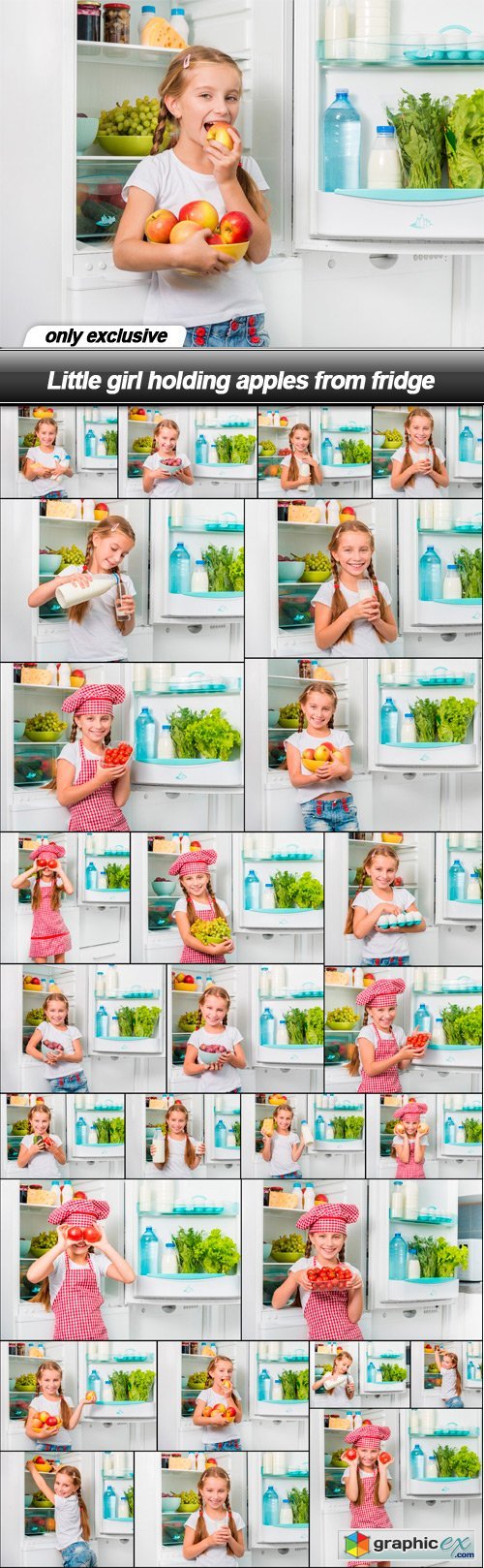 Little girl holding apples from fridge - 27 UHQ JPEG