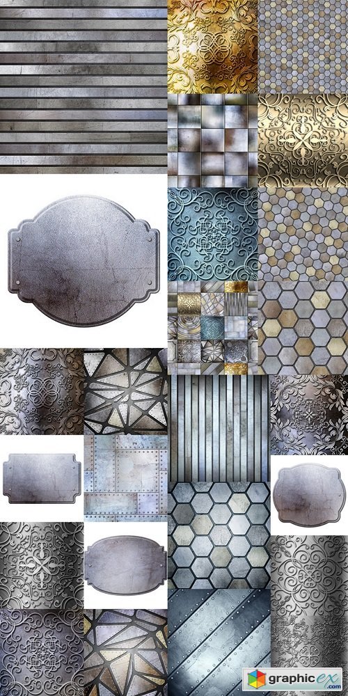 Seamless metallic tiles background