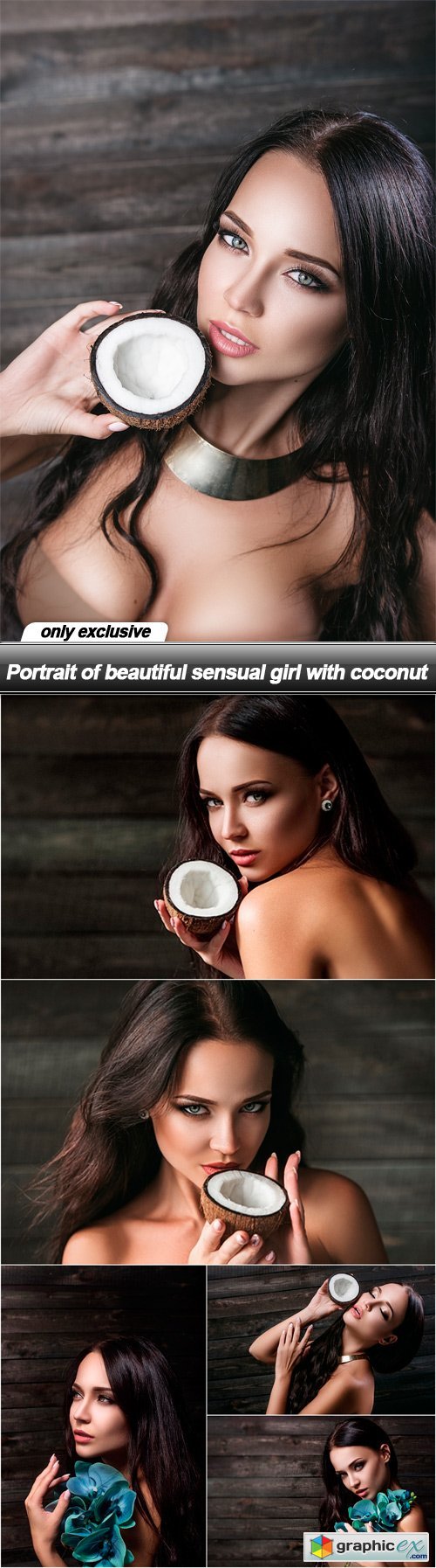 Portrait of beautiful sensual girl with coconut - 6 UHQ JPEG