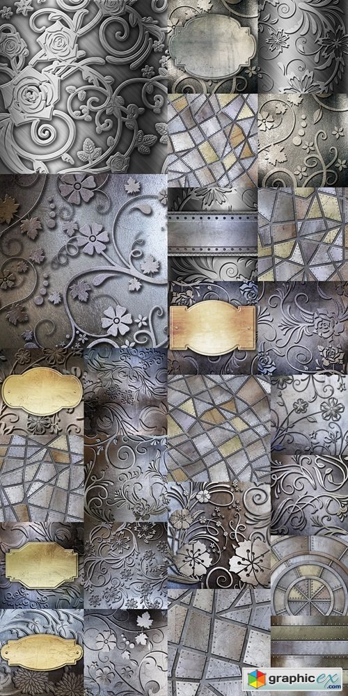Seamless metallic tiles background part 2