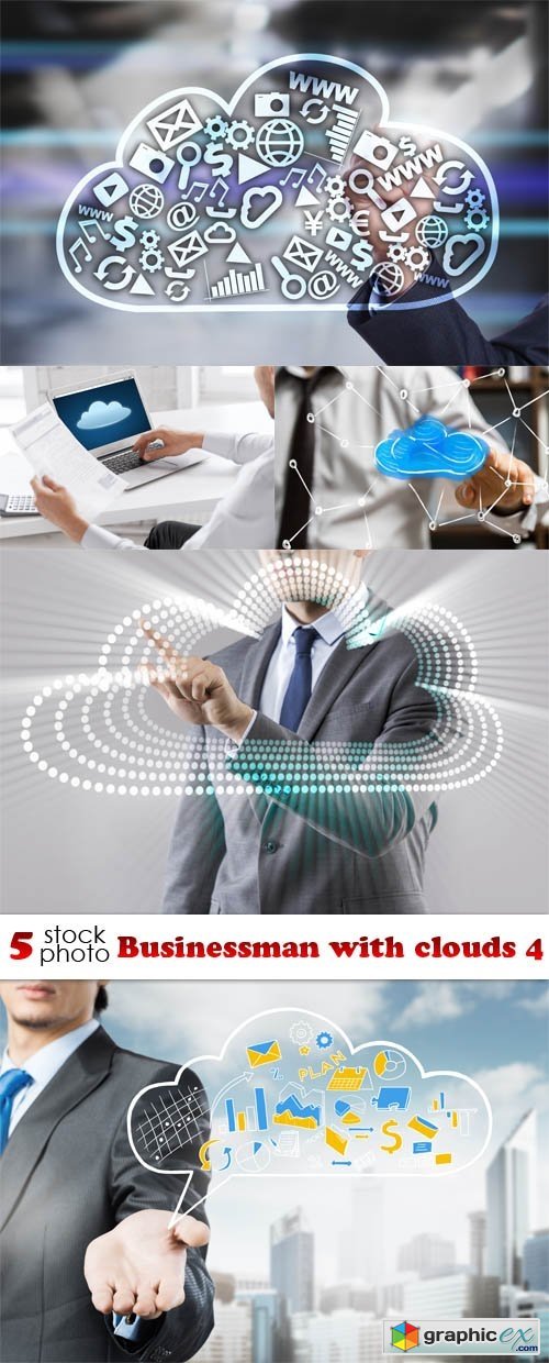 Businessman with clouds 4
