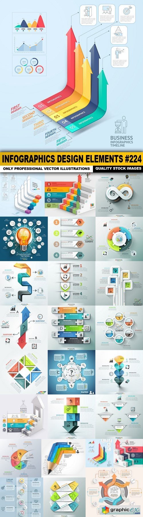 Infographics Design Elements #224 - 25 Vector