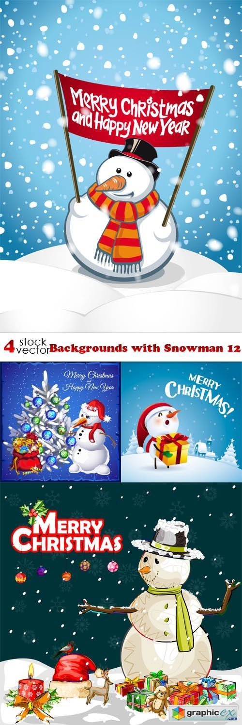 Backgrounds with Snowman 12