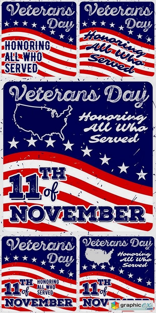 Veterans day greeting card in vintage style