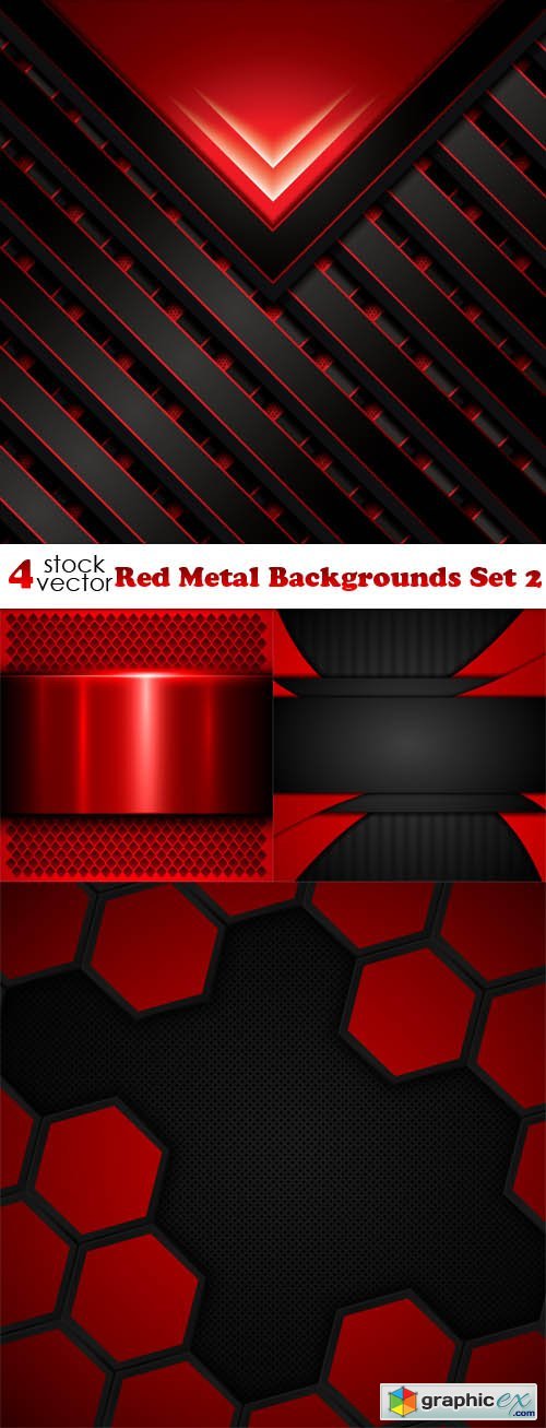 Red Metal Backgrounds Set 2