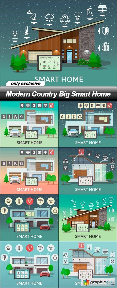 Modern Country Big Smart Home - 9 EPS