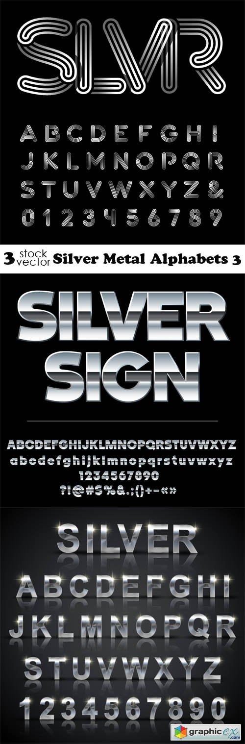 Silver Metal Alphabets 3