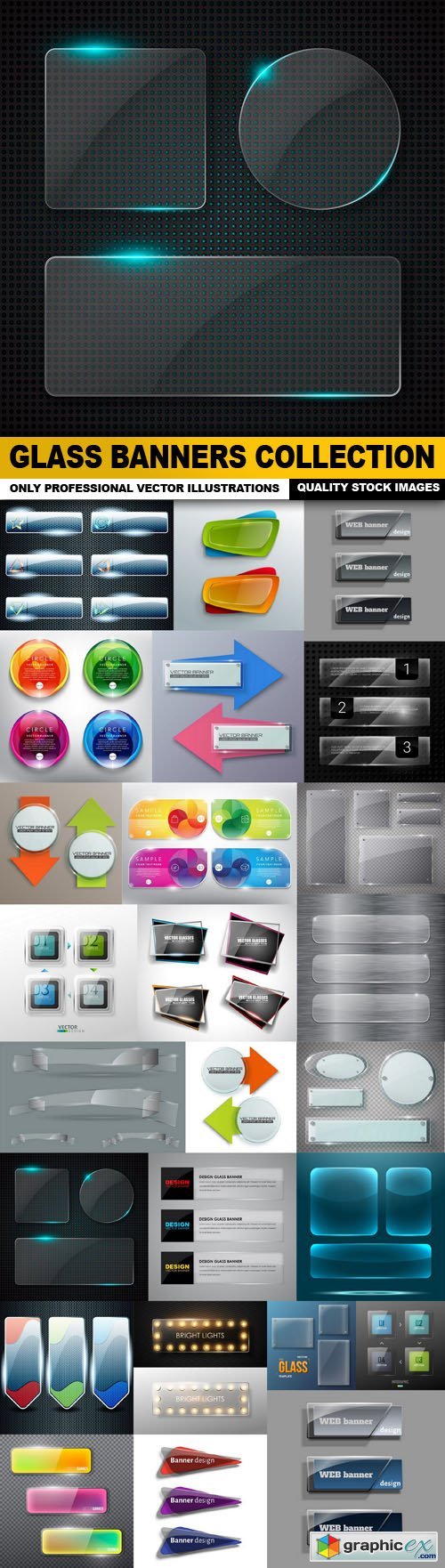 Glass Banners Collection - 25 Vector