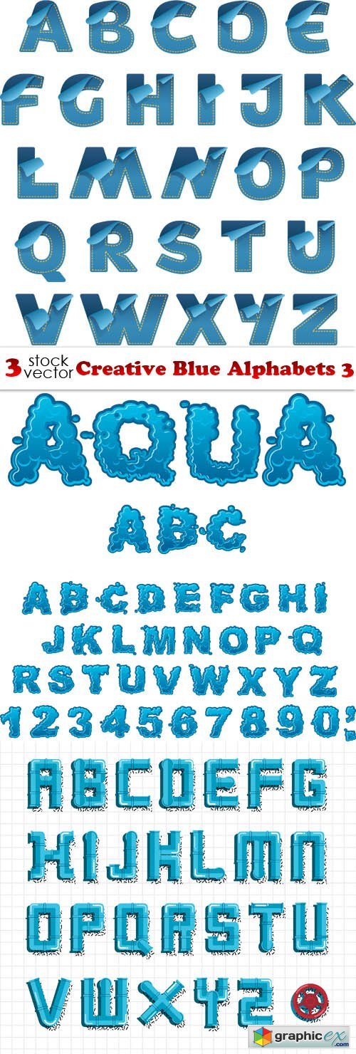 Creative Blue Alphabets 3