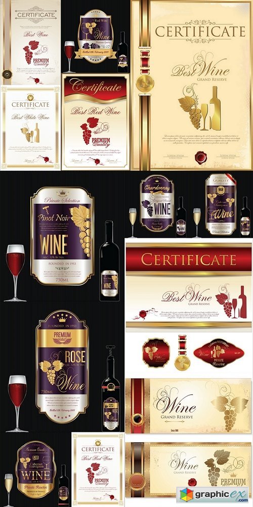 Luxury golden wine label