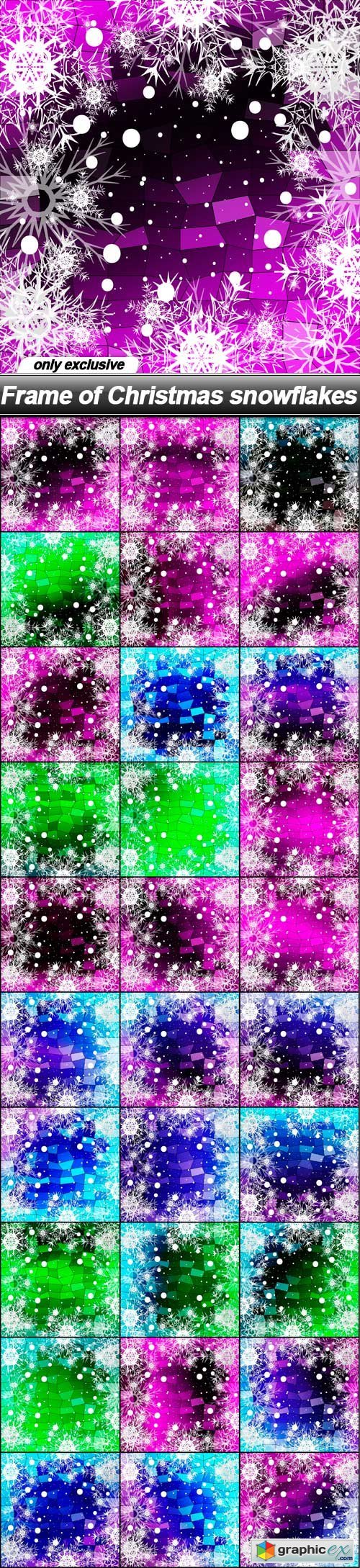 Frame of Christmas snowflakes - 30 EPS