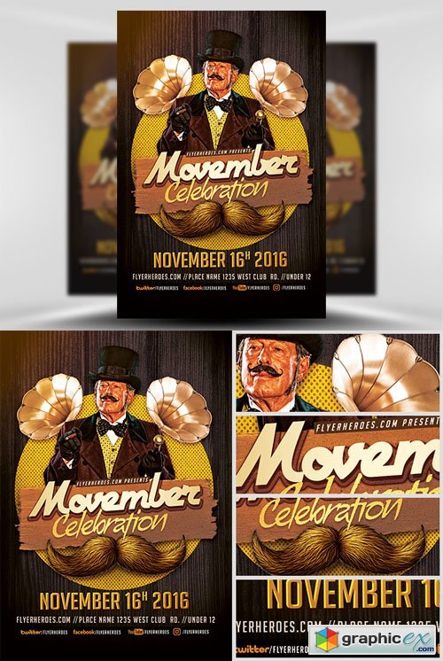 Movember Celebration Flyer Template