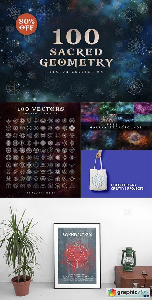 100 Sacred Geometry Vectors